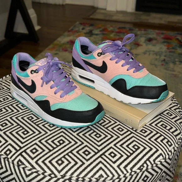 Nike Air Max 1 "Have A Nike Day" Sneakers- Teal, Purple, Pink, Black- Women’s 7 - Picture 3 of 12